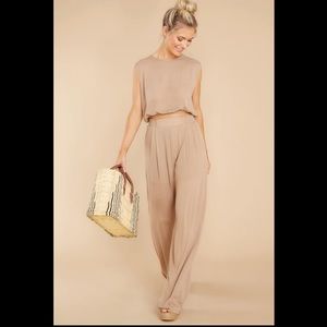 Red dress boutique On The Boardwalk Light Tan Two Piece Set